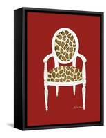 Giraffe Chair on Red-Chariklia Zarris-Framed Stretched Canvas