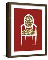 Giraffe Chair on Red-Chariklia Zarris-Framed Art Print