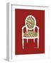 Giraffe Chair on Red-Chariklia Zarris-Framed Art Print