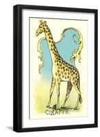 Giraffe Drawing-null-Framed Art Print