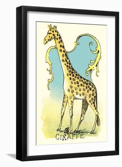 Giraffe Drawing-null-Framed Art Print