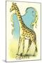 Giraffe Drawing-null-Mounted Art Print