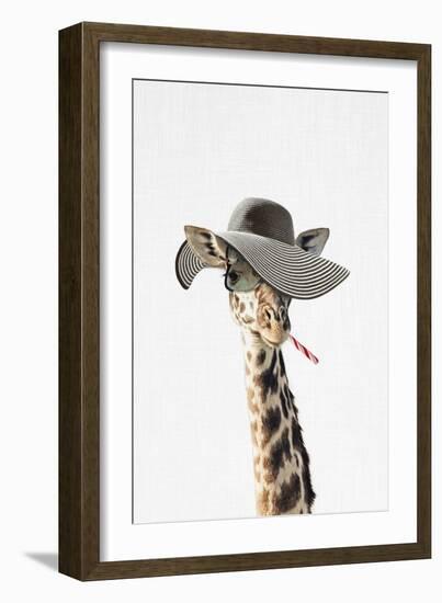 Giraffe Dressed in a Hat-Tai Prints-Framed Art Print