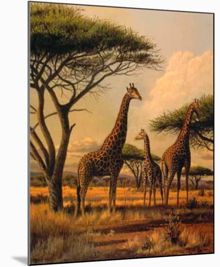 Giraffe Family-Clive Kay-Mounted Art Print