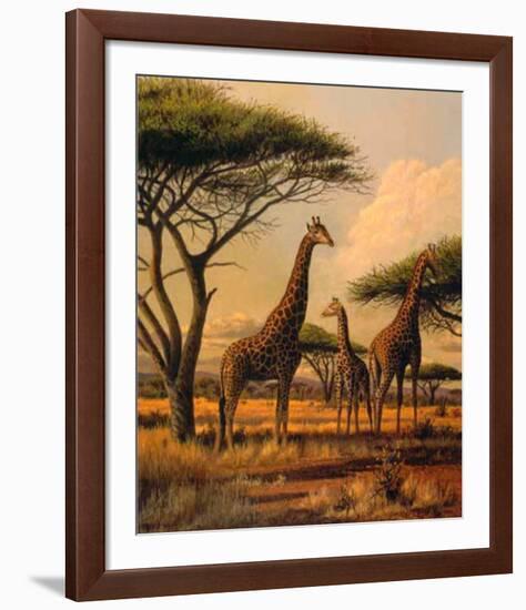 Giraffe Family-Clive Kay-Framed Art Print