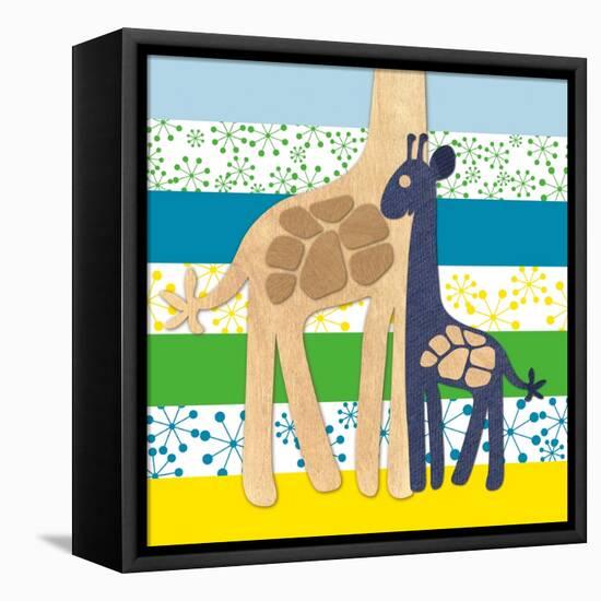 Giraffe Family-Z Studio-Framed Stretched Canvas