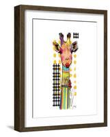 Giraffe Giselle-Lucy Cloud-Framed Art Print