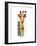 Giraffe Giselle-Lucy Cloud-Framed Art Print