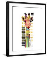 Giraffe Giselle-Lucy Cloud-Framed Art Print