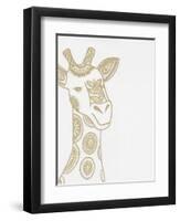 Giraffe Gold-Pam Varacek-Framed Art Print