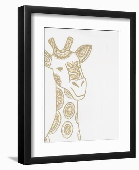 Giraffe Gold-Pam Varacek-Framed Art Print