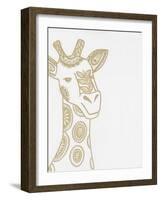 Giraffe Gold-Pam Varacek-Framed Art Print