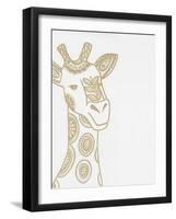 Giraffe Gold-Pam Varacek-Framed Art Print