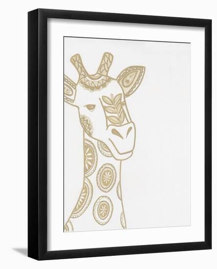 Giraffe Gold-Pam Varacek-Framed Art Print