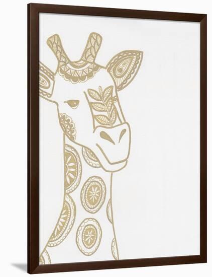 Giraffe Gold-Pam Varacek-Framed Art Print