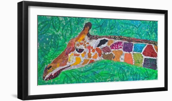 Giraffe Green-null-Framed Art Print