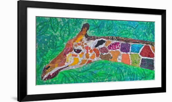 Giraffe Green-null-Framed Art Print