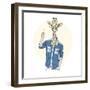 Giraffe Hipster Pointing Up-Olga_Angelloz-Framed Art Print