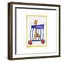 Giraffe in a Toy Train Cart-null-Framed Giclee Print