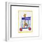 Giraffe in a Toy Train Cart-null-Framed Giclee Print