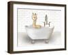 Giraffe In Bathtub-Matthew Piotrowicz-Framed Art Print