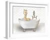 Giraffe In Bathtub-Matthew Piotrowicz-Framed Art Print