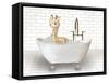 Giraffe In Bathtub-Matthew Piotrowicz-Framed Stretched Canvas