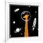 Giraffe in Space-Evgeny Bakal-Framed Art Print