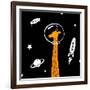 Giraffe in Space-Evgeny Bakal-Framed Art Print