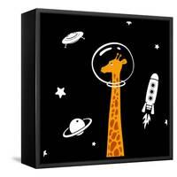 Giraffe in Space-Evgeny Bakal-Framed Stretched Canvas