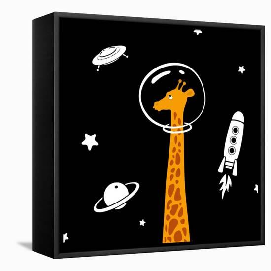 Giraffe in Space-Evgeny Bakal-Framed Stretched Canvas