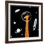 Giraffe in Space-Evgeny Bakal-Framed Art Print