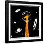 Giraffe in Space-Evgeny Bakal-Framed Art Print