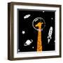 Giraffe in Space-Evgeny Bakal-Framed Art Print