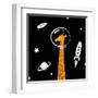 Giraffe in Space-Evgeny Bakal-Framed Art Print