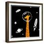 Giraffe in Space-Evgeny Bakal-Framed Art Print