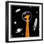 Giraffe in Space-Evgeny Bakal-Framed Art Print