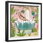 Giraffe in Tub-Farida Zaman-Framed Art Print