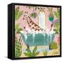 Giraffe in Tub-Farida Zaman-Framed Stretched Canvas