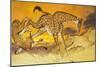 Giraffe Kicking Lion-Angus Mcbride-Mounted Giclee Print