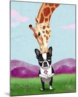 Giraffe Kisses-Brian Rubenacker-Mounted Art Print