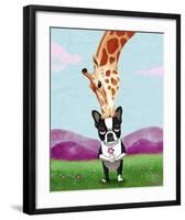 Giraffe Kisses-Brian Rubenacker-Framed Art Print