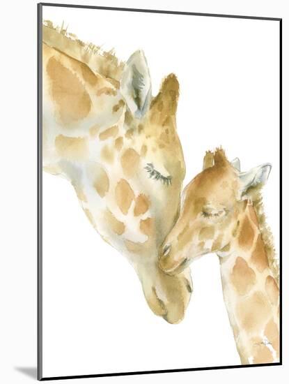 Giraffe Love on White-Katrina Pete-Mounted Art Print