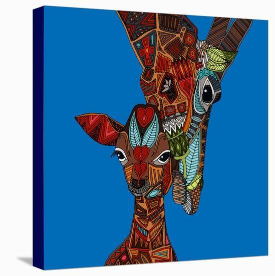 Giraffe Love-Sharon Turner-Stretched Canvas