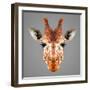 Giraffe Low Poly Portrait-kakmyc-Framed Art Print