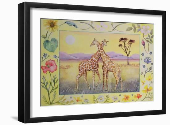 Giraffe (Month of July from a Calendar)-Vivika Alexander-Framed Giclee Print