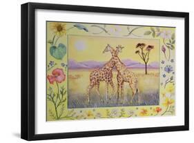 Giraffe (Month of July from a Calendar)-Vivika Alexander-Framed Giclee Print