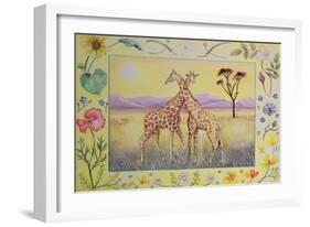 Giraffe (Month of July from a Calendar)-Vivika Alexander-Framed Giclee Print