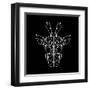 Giraffe on Black-Lisa Kroll-Framed Art Print