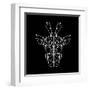 Giraffe on Black-Lisa Kroll-Framed Art Print